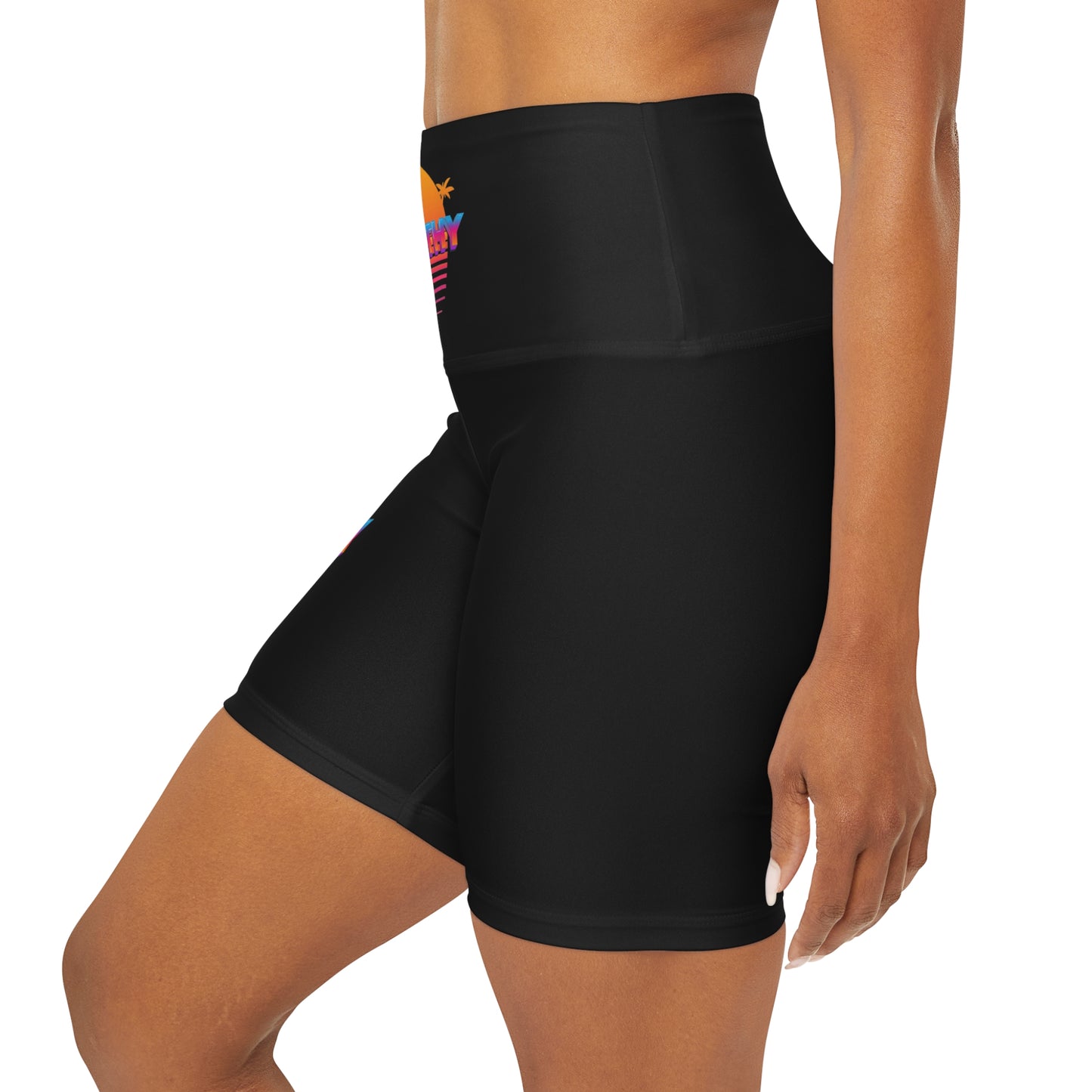 High Waisted Yoga Shorts (AOP)