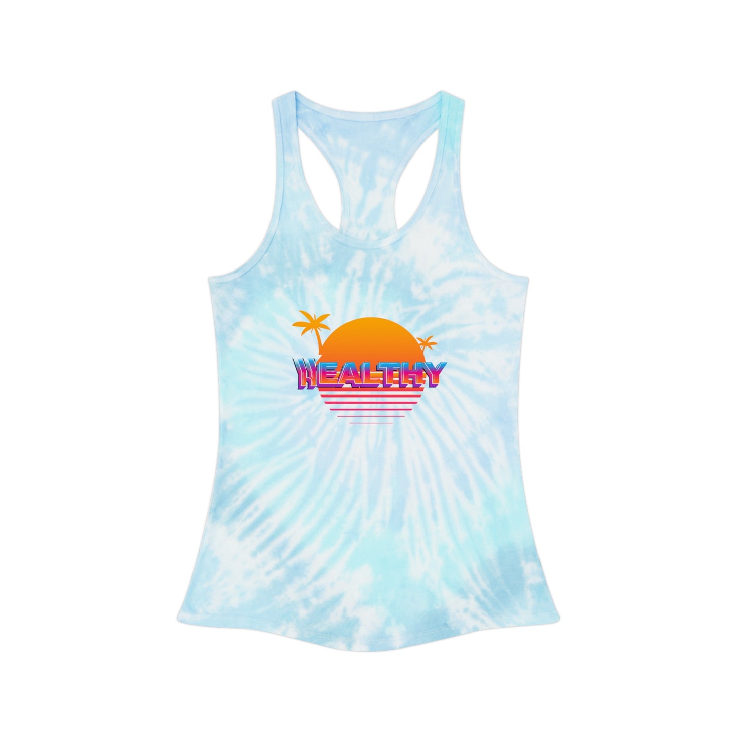 WHEALTHY Collection Women's Tie Dye Racerback Tank Top