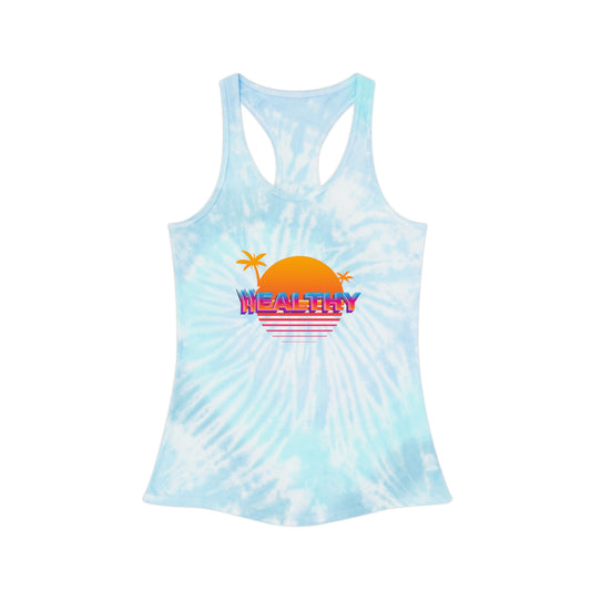 WHEALTHY Collection Women's Tie Dye Racerback Tank Top