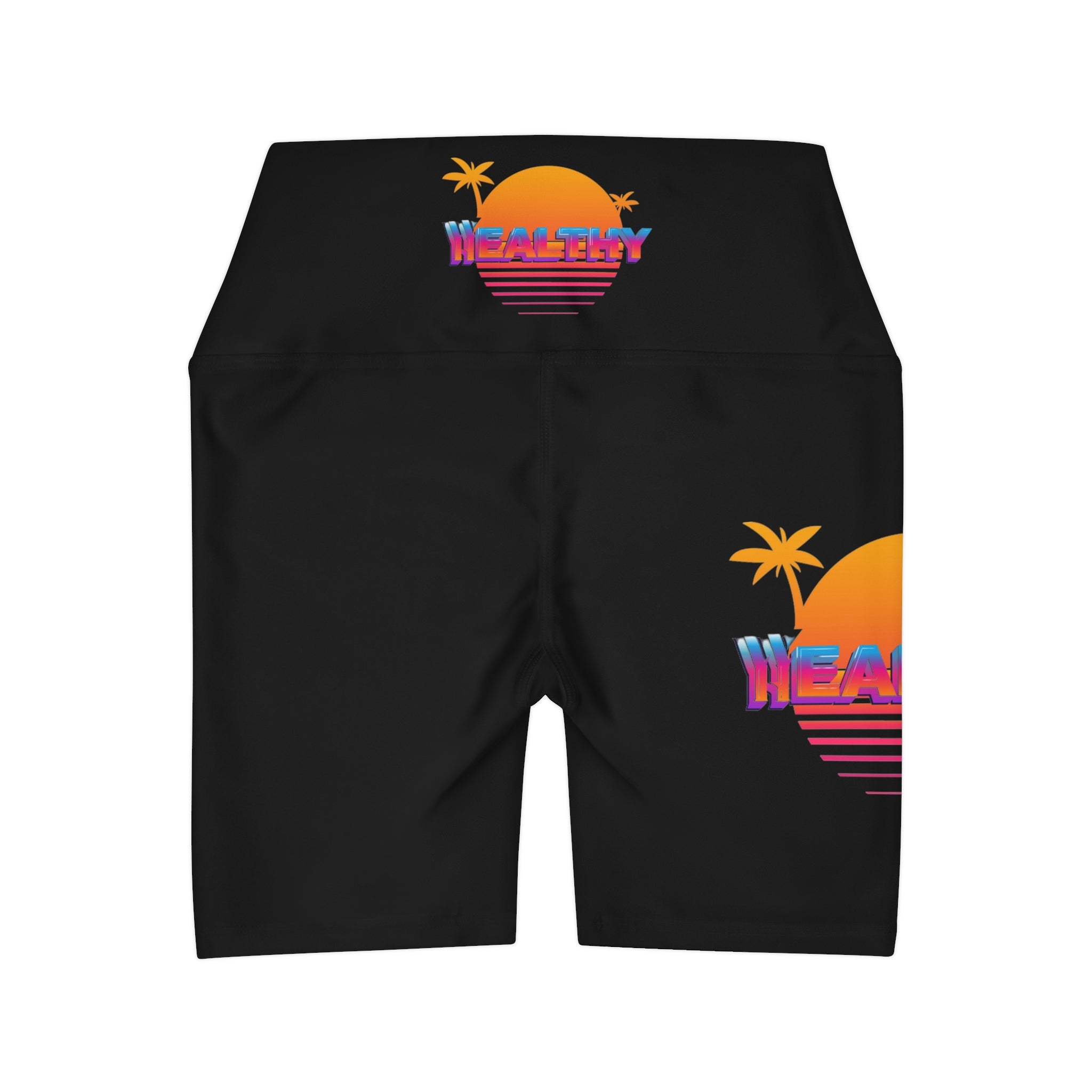High Waisted Yoga Shorts (AOP)