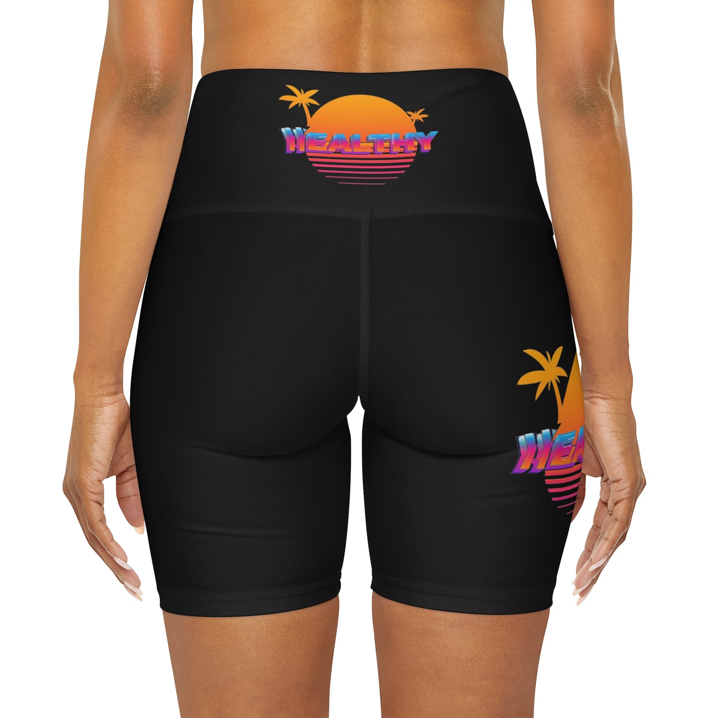 High Waisted Yoga Shorts (AOP)