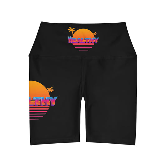 High Waisted Yoga Shorts (AOP)