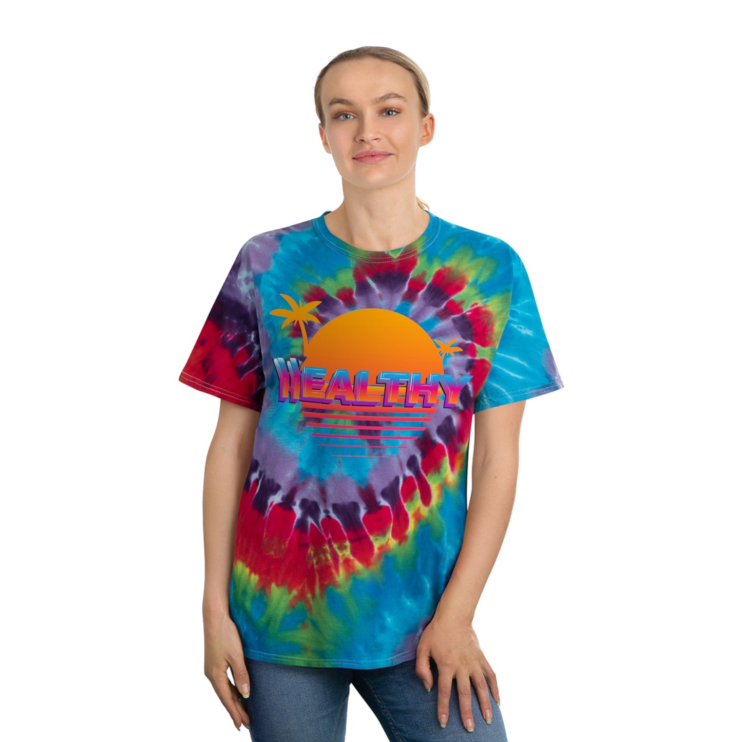 WHEALTHY Collection Mens/Unisex Tie-Dye T-Shirt, Spiral