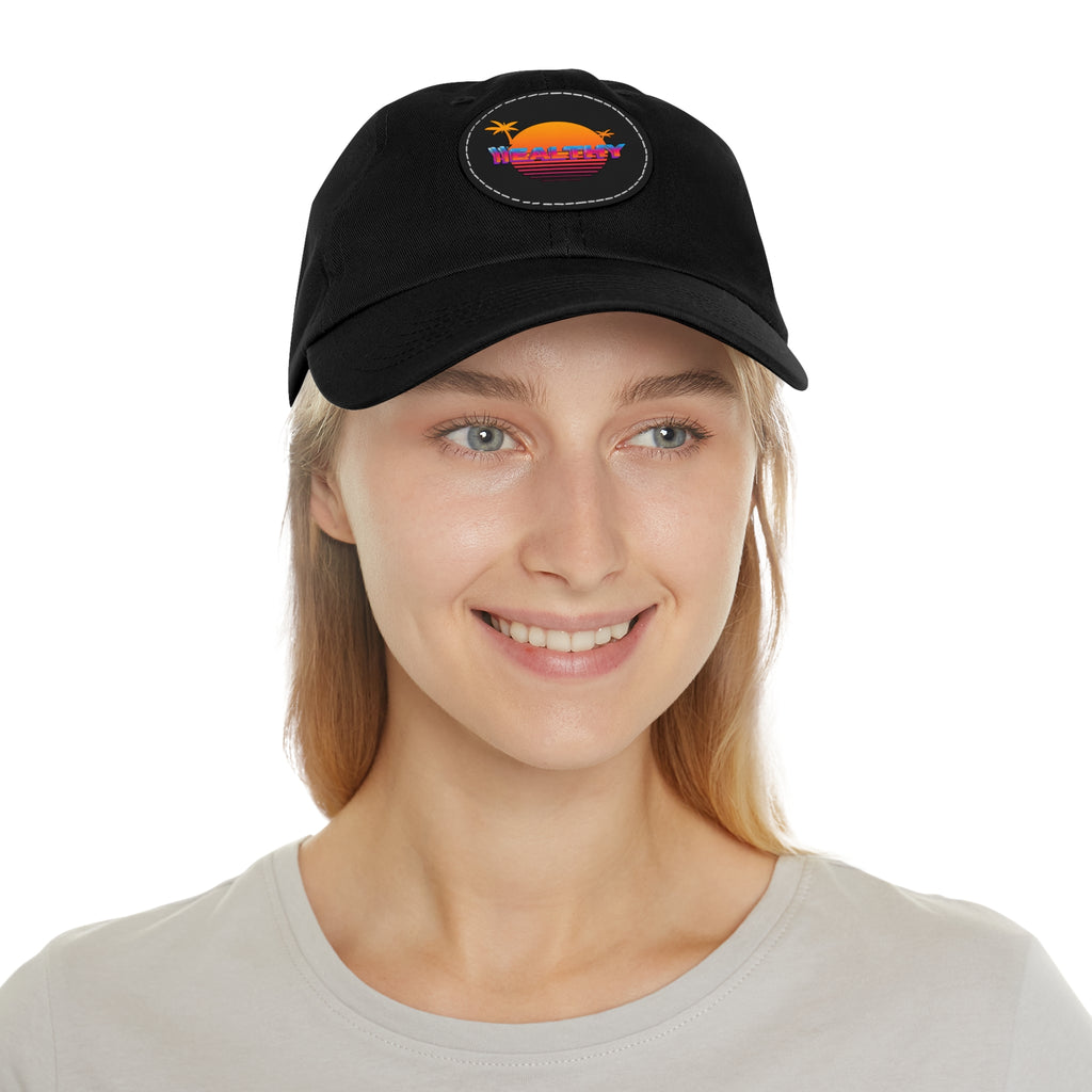 WHEALTHY Dad Hat with Leather Patch (Round)