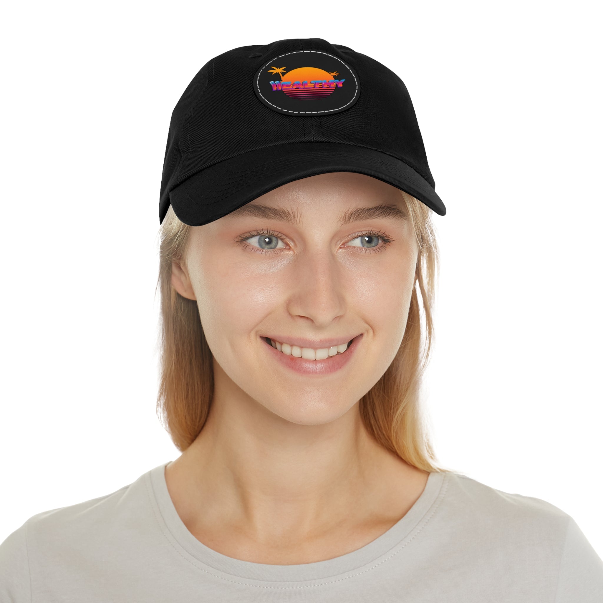 WHEALTHY Dad Hat with Leather Patch (Round)